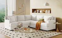 Sectional Modular Sofa With 2 Tossing Cushions and Solid Frame for Living Room