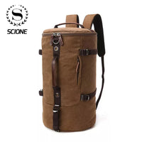 Scione Canvas Luggage Duffel Cylinder Bag  Mountaineering Backpack