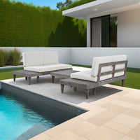 3-Piece Patio Furniture Set Solid Wood Set With Coffee Table