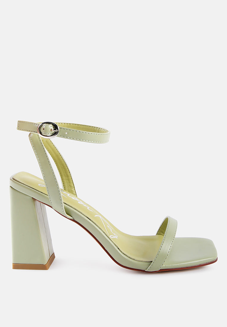 Mooncut Ankle Strap Block Heel Sandals