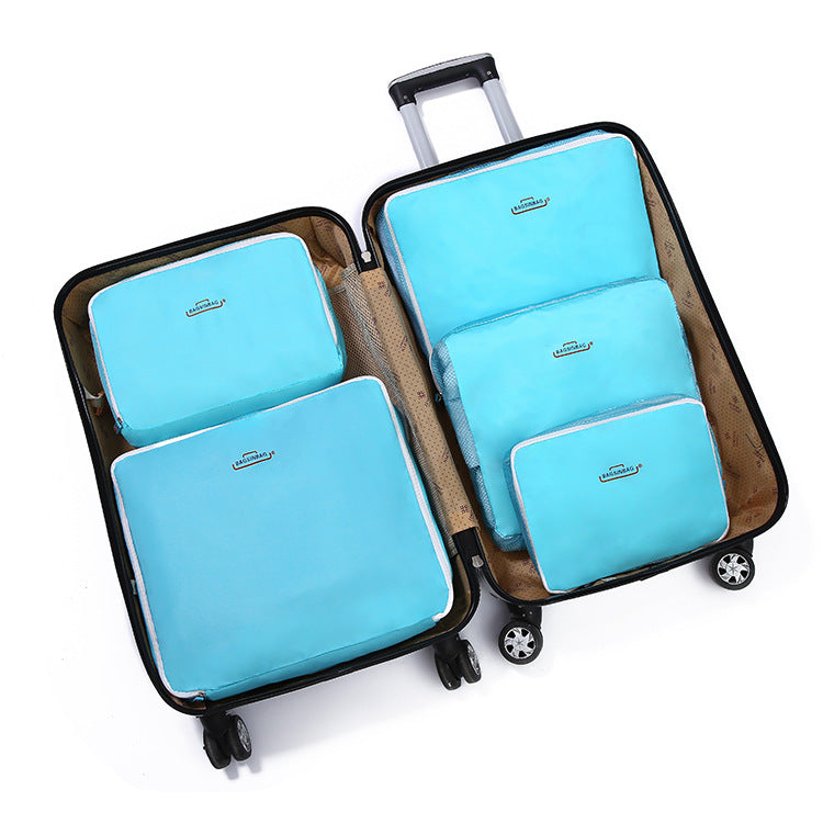 Durable Luggage Packing Cubes Travel Organizers 5 Set Mesh Clothes Bags With Bra Shoe Bag