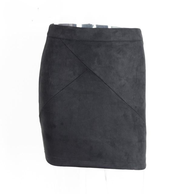 Vintage Leather Suede Pencil Skirt