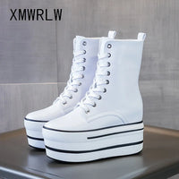 Platform High Top Lace-Up Boots