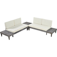 3-Piece Patio Furniture Set Solid Wood Set With Coffee Table