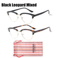 Cat Eye Semi-Rimless Anti Blue Light Filter Eyeglasses