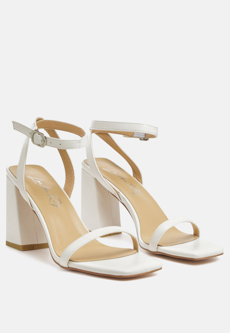 Mooncut Ankle Strap Block Heel Sandals