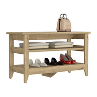 Storage Bench Susho, Upper and Lower Shelf - Light Oak