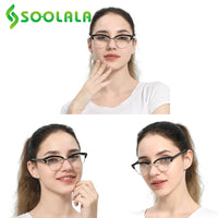 Cat Eye Semi-Rimless Anti Blue Light Filter Eyeglasses